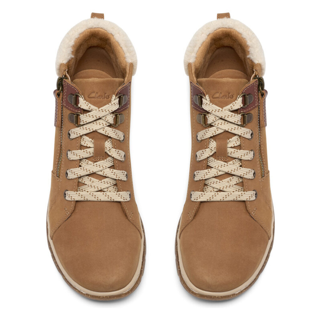 CLARKS WOMEN'S ORLENE TOP WATERPROOF SUEDE-TAN | BEND SHOE CO
