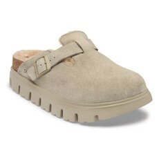BIRKENSTOCK BOSTON CHUNKY SHEARLING-TAUPE/SAND CASTLE | BEND SHOE CO