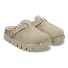 BIRKENSTOCK BOSTON CHUNKY SHEARLING-TAUPE/SAND CASTLE | BEND SHOE CO