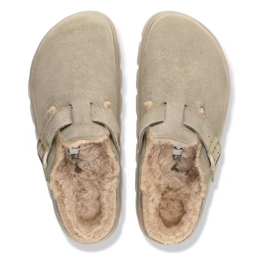 BIRKENSTOCK BOSTON CHUNKY SHEARLING-TAUPE/SAND CASTLE | BEND SHOE CO