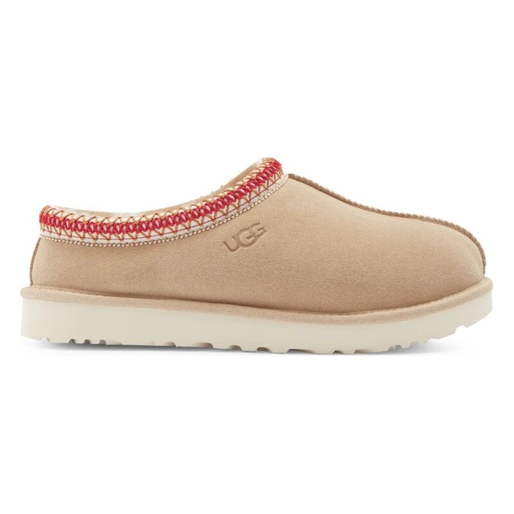 UGG WOMEN'S TASMAN II SLIPPER-SAND/DARK CHERRY