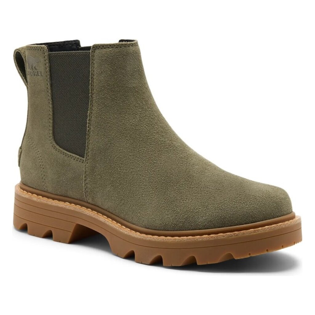 SOREL WOMEN'S REVEL RD CHELSEA WATERPROOF-STONE/GREEN | BEND SHOE CO
