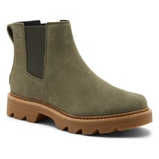 SOREL WOMEN'S REVEL RD CHELSEA WATERPROOF-STONE/GREEN | BEND SHOE CO