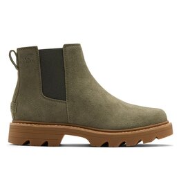 SOREL WOMEN'S REVEL RD CHELSEA WATERPROOF-STONE/GREEN