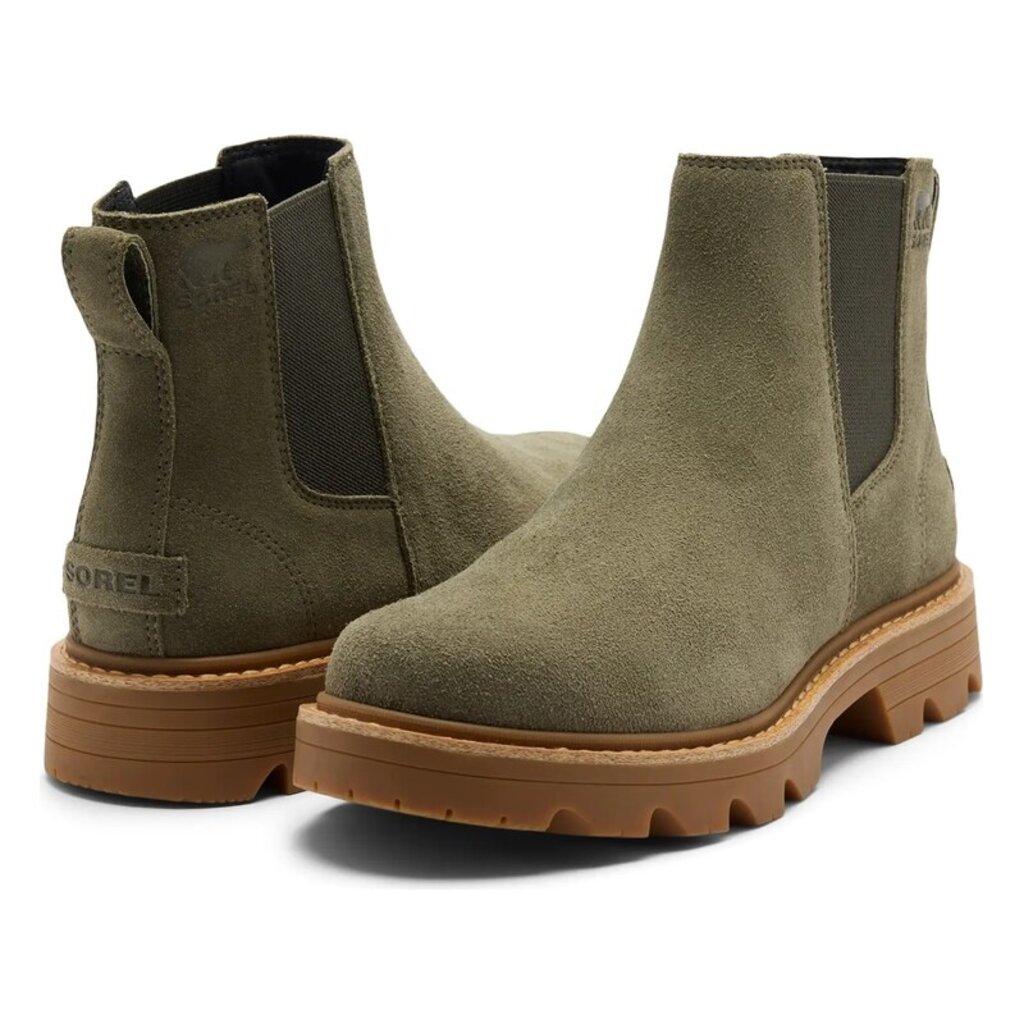 SOREL WOMEN'S REVEL RD CHELSEA WATERPROOF-STONE/GREEN | BEND SHOE CO