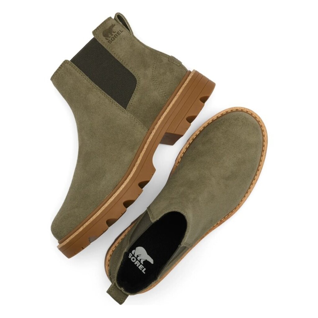 SOREL WOMEN'S REVEL RD CHELSEA WATERPROOF-STONE/GREEN | BEND SHOE CO