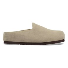 BIRKENSTOCK AMSTERDAM WRAPPED SUEDE-TAUPE | BEND SHOE CO