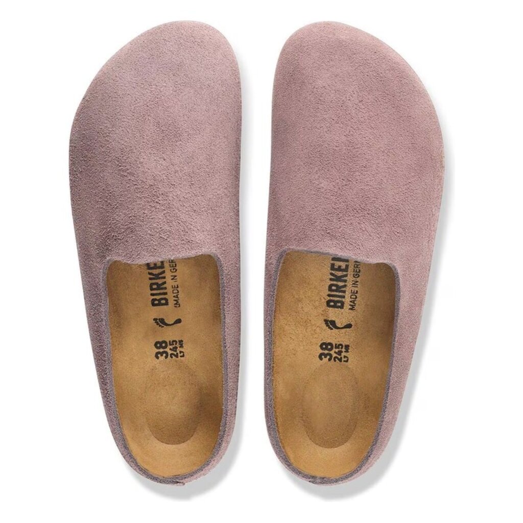 BIRKENSTOCK AMSTERDAM WRAPPED SUEDE-FADED PURPLE | BEND SHOE CO
