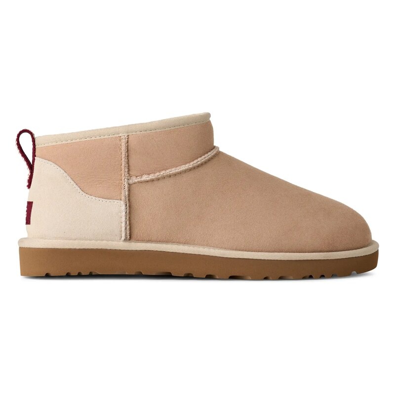 UGG MEN'S CLASSIC ULTRA MINI-DRIFTWOOD/BIKING RED