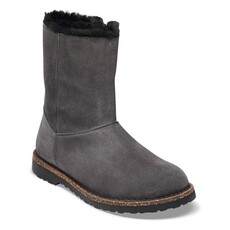 BIRKENSTOCK UPPSALA ZIP SHEARLING SUEDE-CHARCOAL/BLACK | BEND SHOE CO