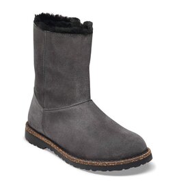 BIRKENSTOCK UPPSALA ZIP SHEARLING SUEDE-CHARCOAL/BLACK