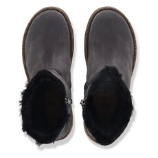 BIRKENSTOCK UPPSALA ZIP SHEARLING SUEDE-CHARCOAL/BLACK | BEND SHOE CO