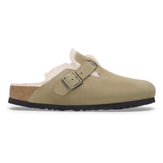 BIRKENSTOCK BOSTON SUEDE SHEARLING-TAUPE/SANDCASTLE | BEND SHOE CO