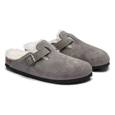 BIRKENSTOCK BOSTON SHEARLING SUEDE LEATHER-STONE COIN | BEND SHOE CO