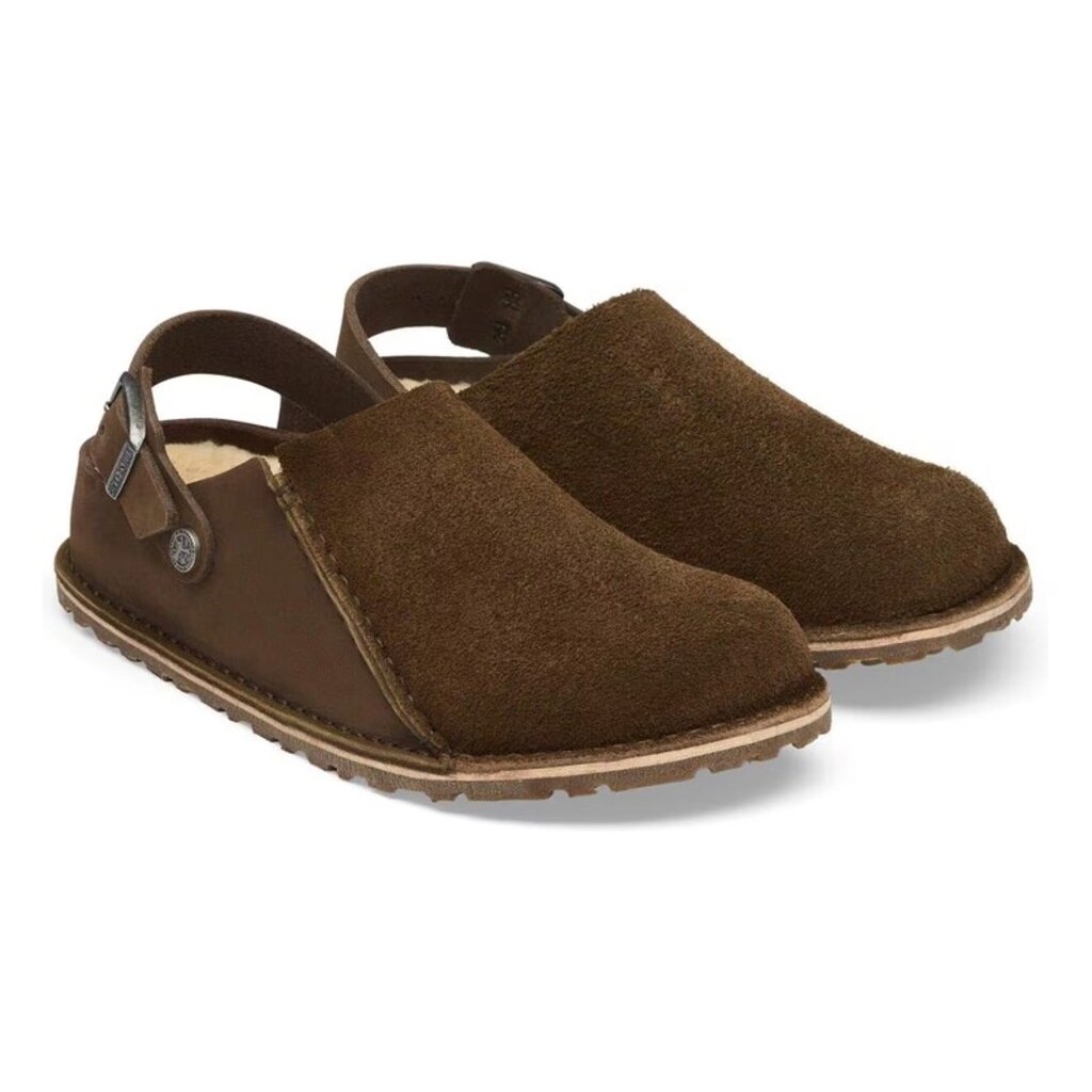 BIRKENSTOCK LUTRY SUEDE/NUBUCK SHEARLING-CARAFE | BEND SHOE CO
