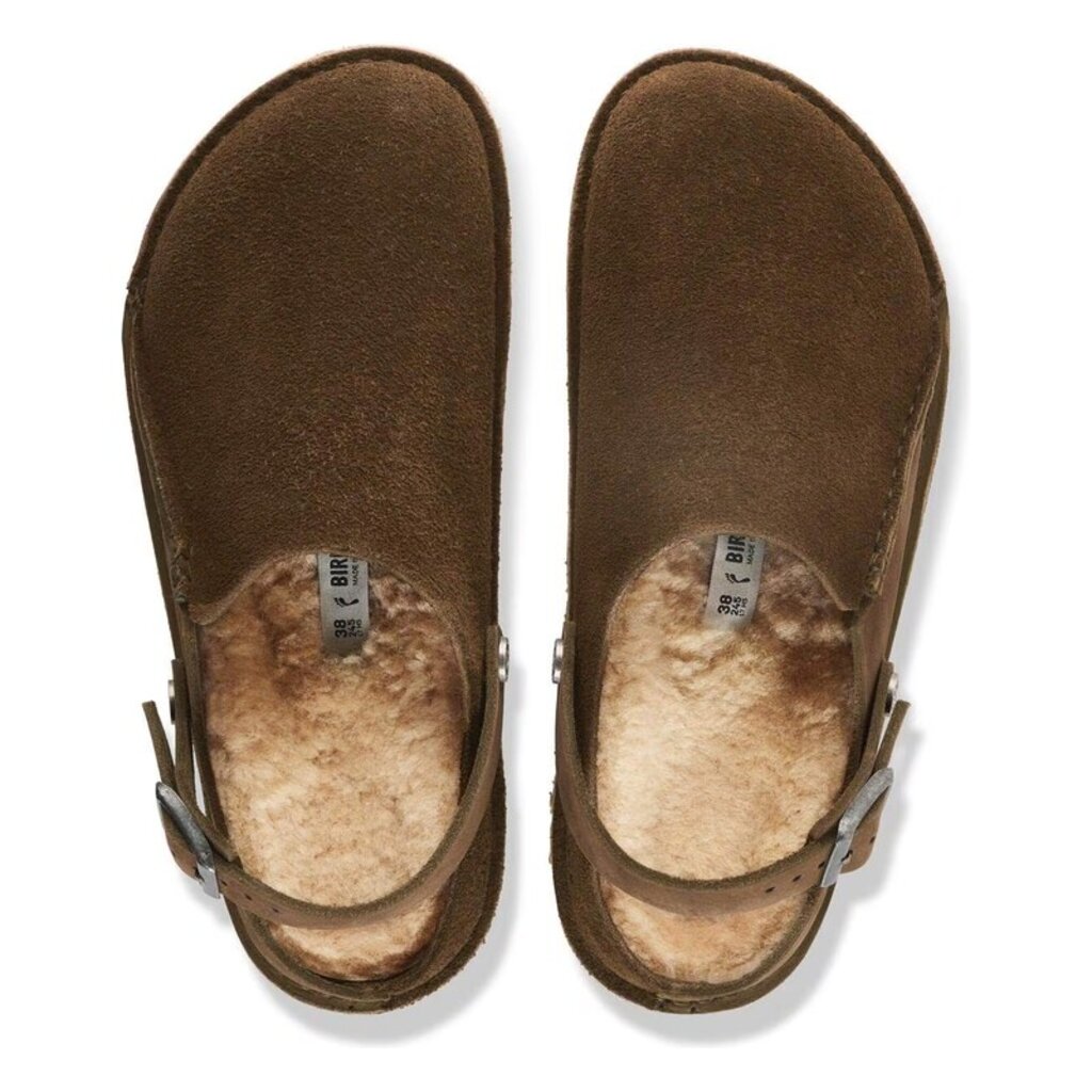 BIRKENSTOCK LUTRY SUEDE/NUBUCK SHEARLING-CARAFE | BEND SHOE CO