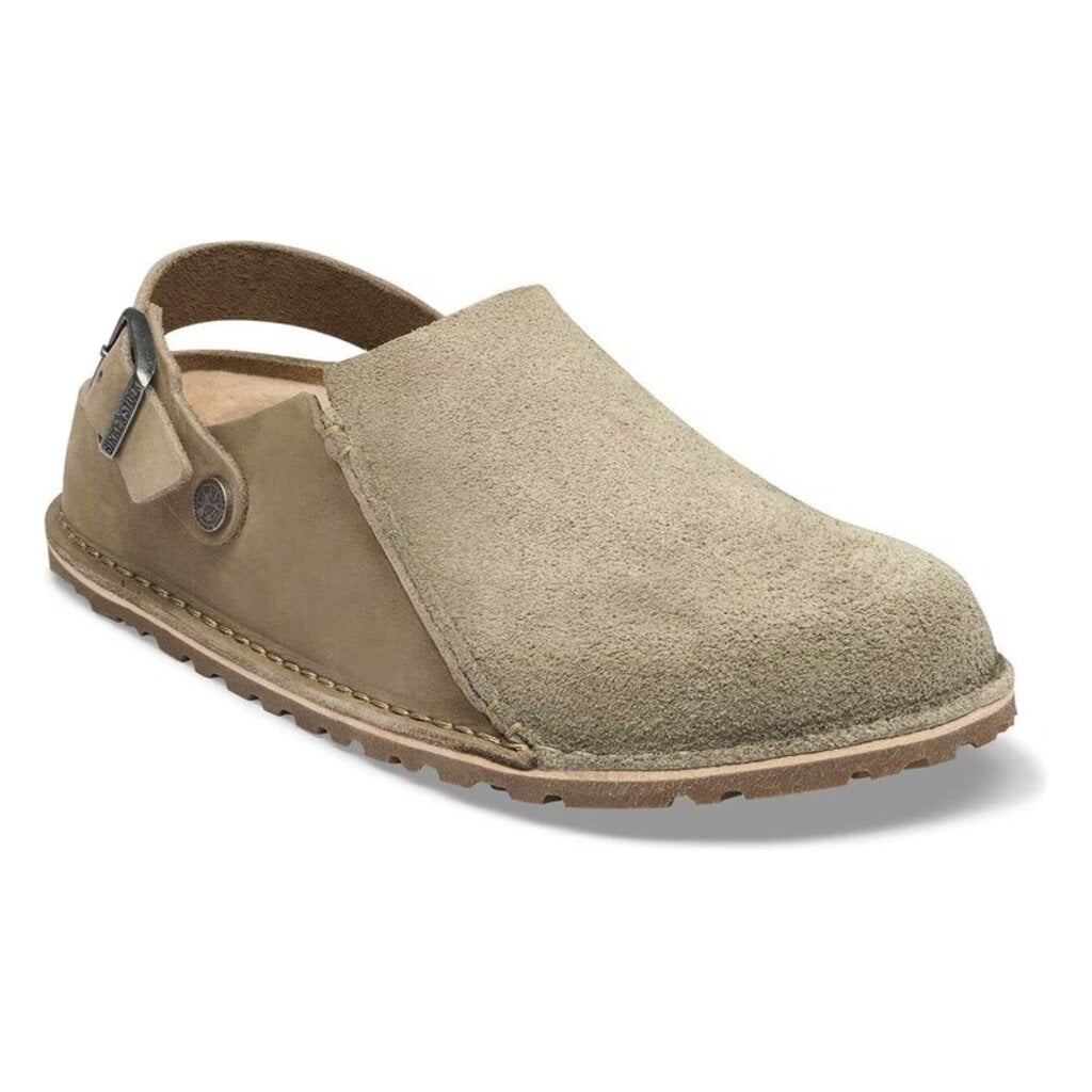 BIRKENSTOCK LUTRY SUEDE/NUBUCK SHEARLING-TAUPE | BEND SHOE CO