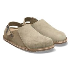 BIRKENSTOCK LUTRY SUEDE/NUBUCK SHEARLING-TAUPE | BEND SHOE CO
