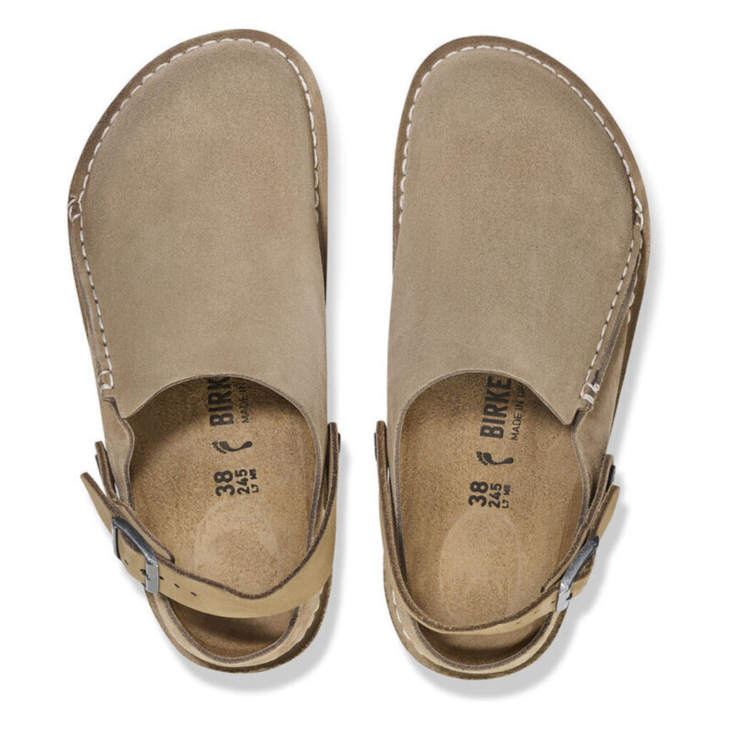BIRKENSTOCK LUTRY SUEDE GRAY TAUPE | BEND SHOE CO