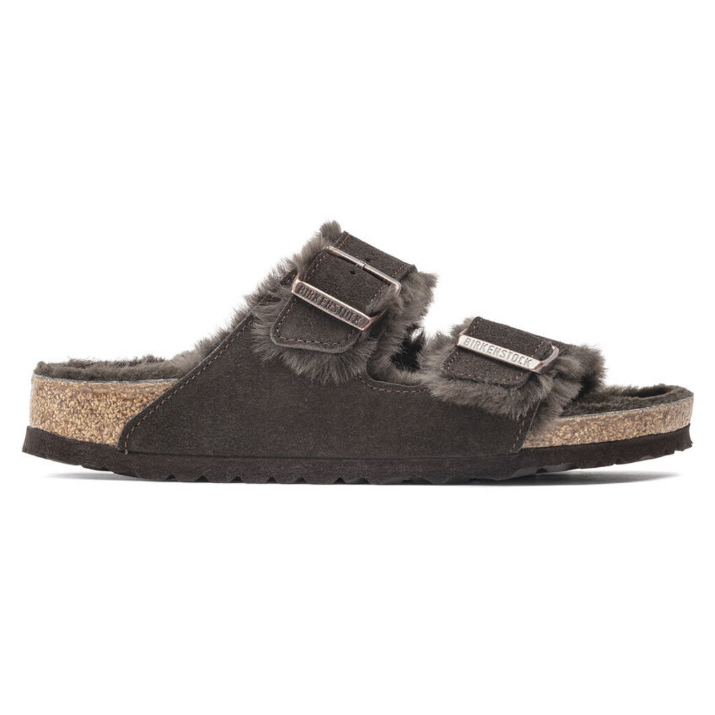 BIRKENSTOCK ARIZONA SHEARLING SUEDE LEATHER-MOCHA | BEND SHOE CO