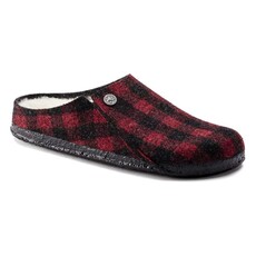 BIRKENSTOCK WOMEN'S ZERMATT WOOL FELT SLIPPER-PLAID RED | BEND SHOE CO
