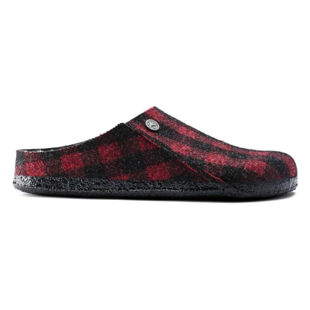 BIRKENSTOCK WOMEN'S ZERMATT WOOL FELT SLIPPER-PLAID RED | BEND SHOE CO