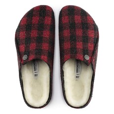 BIRKENSTOCK WOMEN'S ZERMATT WOOL FELT SLIPPER-PLAID RED | BEND SHOE CO