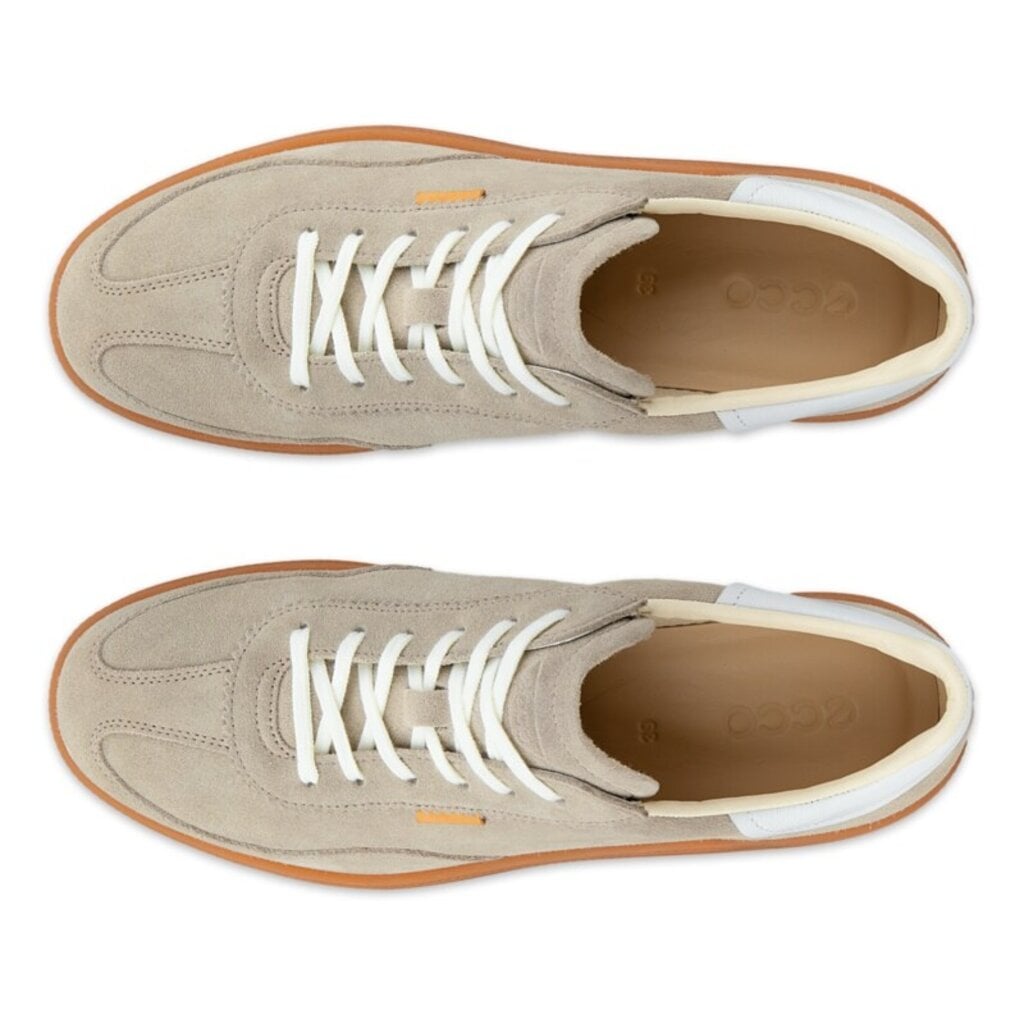 ECCO WOMEN'S SOFT 11 LACE UP-PURE CASHMERE/BRIGHT WHITE | BEND SHOE CO