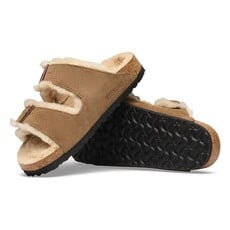 BIRKENSTOCK ARIZONA SHEARLING SUEDE-DARK TEA/SANDCASTLE | BEND SHOE CO
