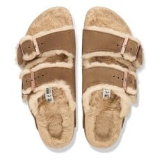 BIRKENSTOCK ARIZONA SHEARLING SUEDE-DARK TEA/SANDCASTLE | BEND SHOE CO