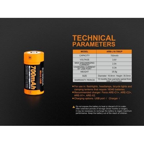 Fenix ARB-L16-700UP Battery Fenix