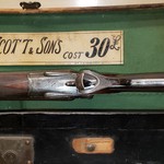 W. & C. Scott Double Barrel Hammer 12 bore Shotgun, 1872 w Original case, Excellent condition