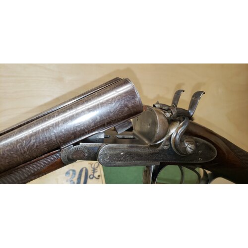 W. & C. Scott Double Barrel Hammer 12 bore Shotgun, 1872 w Original case, Excellent condition