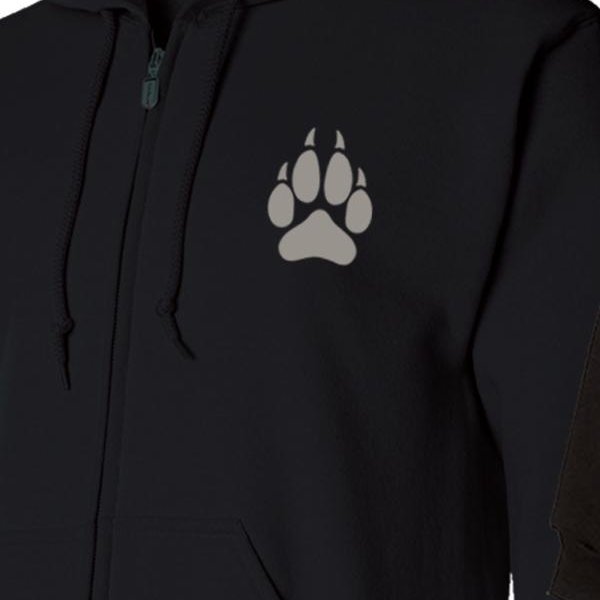 Monashee Outdoors Big Head Wolf Prowl with Paw Full Zip Sweatshirt