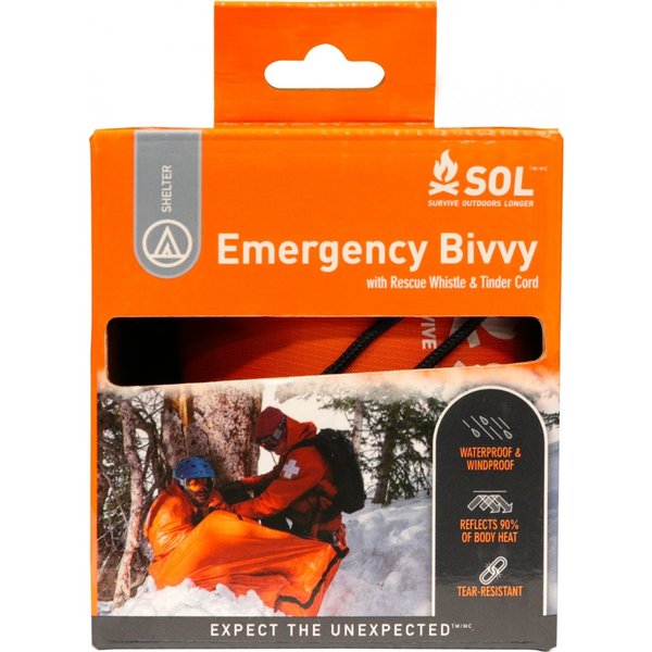 SOL Emergency Bivvy with Rescue Whistle and Tinder Cord