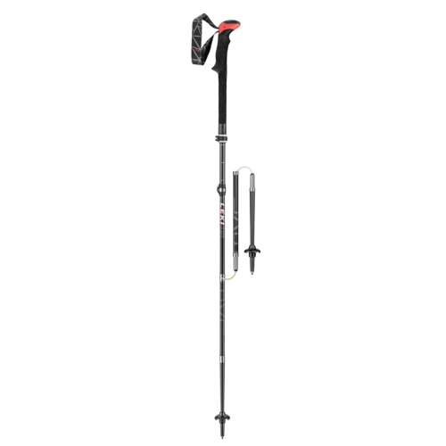 Leki Micro Vario Carbon 110-130cm Black/Red