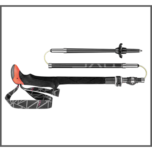 Leki Micro Vario Carbon 110-130cm Black/Red
