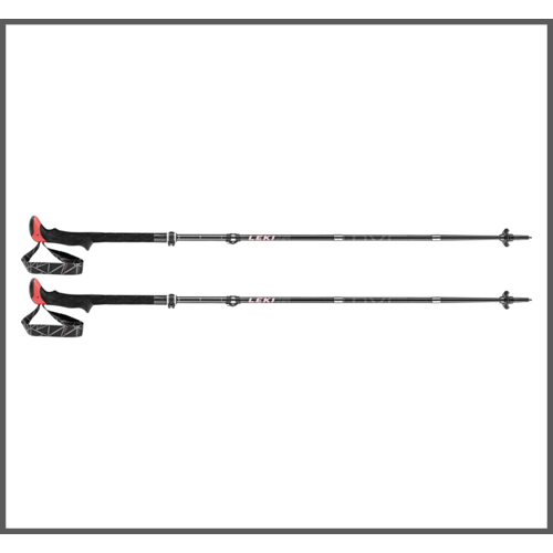 Leki Micro Vario Carbon 110-130cm Black/Red