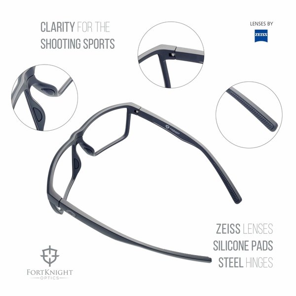 Fort Knight Optics 308 Ballistic Clear, Lenses by Zeiss, Ballistic Protection Shooting Glasses