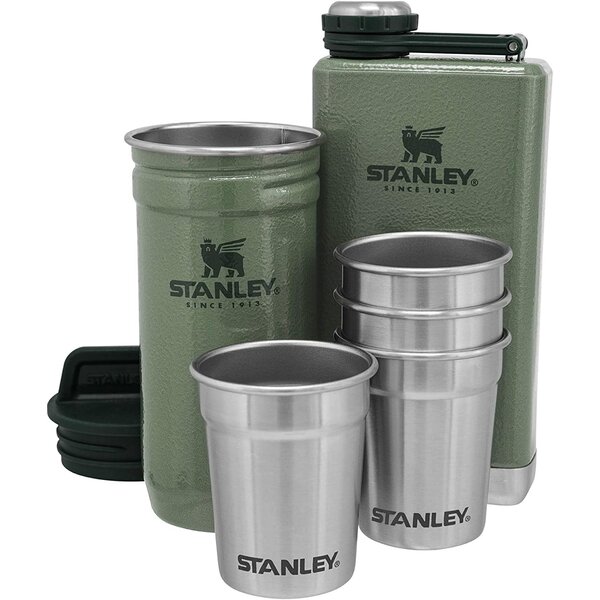 Stanley Shot Glass & Flask Set 4-2oz, 8oz Green