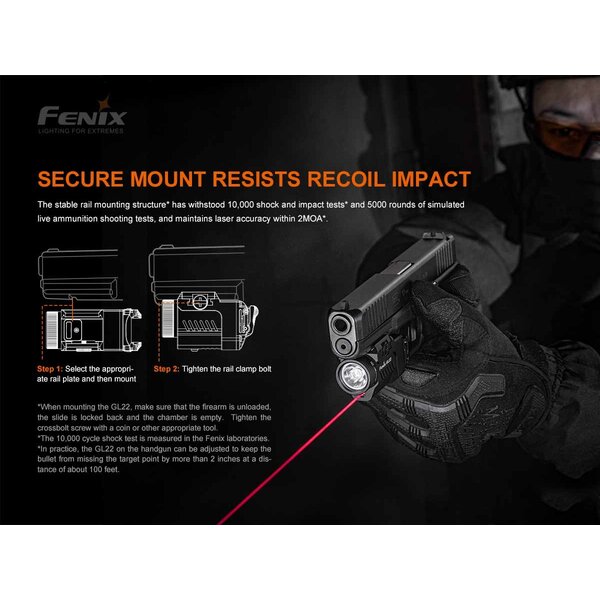 Fenix GL22R Tactical Light & Laser Combo