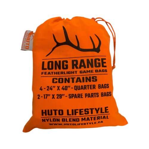 Huto Long Range Game Bags - set of 6, 4 x 24"x40", 2 x 17"x29"