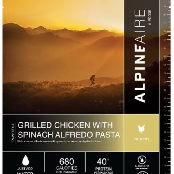 AlpineAire Grilled Chicken with  Spinach Alfredo Pasta