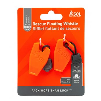 SOL Rescue Floating Whistle 2-pack