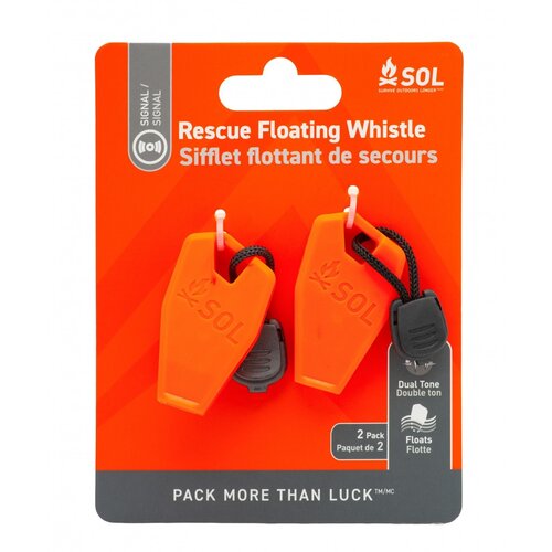 SOL Rescue Floating Whistle 2-pack