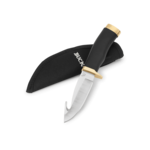 Buck Zipper Fixed Blade, Brass Bolsters & Rubberized Handle