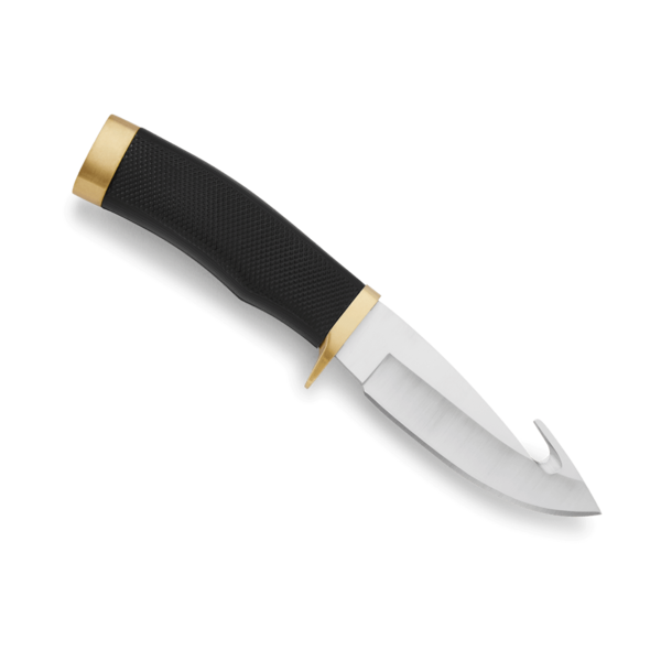 Buck Zipper Fixed Blade, Brass Bolsters & Rubberized Handle