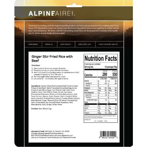 AlpineAire Ginger Stir Fry Rice with Beef AlpineAire Ginger Stir Fry Rice with Beef
