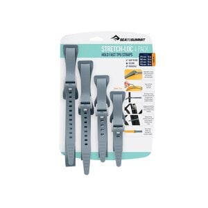 Sea to Summit Stretch-Loc TPU Strap Set of  4 Straps Gray