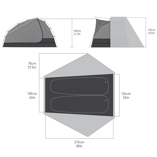 Sea to Summit Telos TR2 Tent Shale Grey